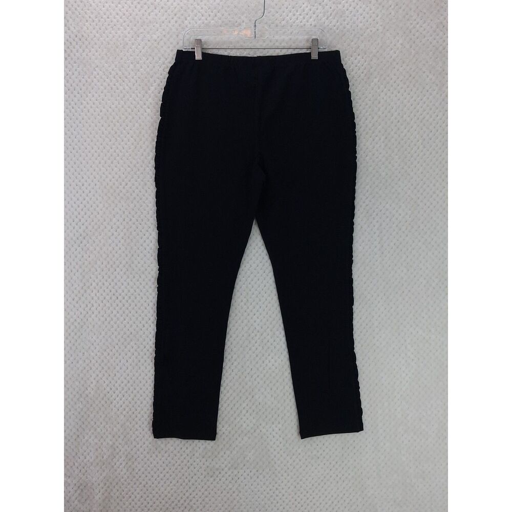 Susan Graver Weekend Leggings with Side Ruching Women's Medium Black